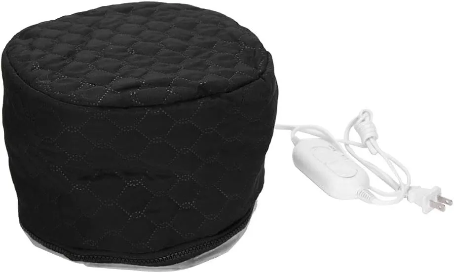 Heat Cap For Deep Conditioning, Adjustable Care Heating Steamer Cap Soft Bonnet Hooded Reusable Shower Portable Thermal Hat Steaming Haircare Therapy for Natural Hair Styling Spa Portable Home Use