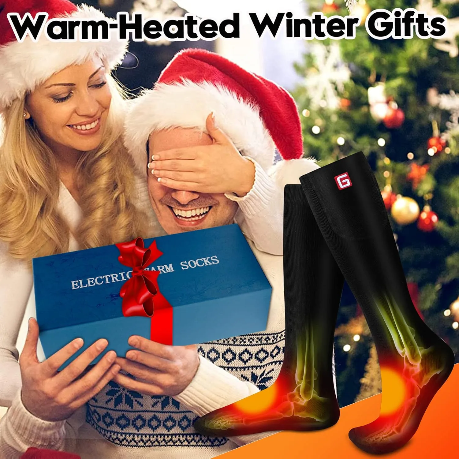 Heated Socks for Men Women Rechargeable Washable Winter Electric Thermal Heated Socks Foot Warmer 6-12 USA Size