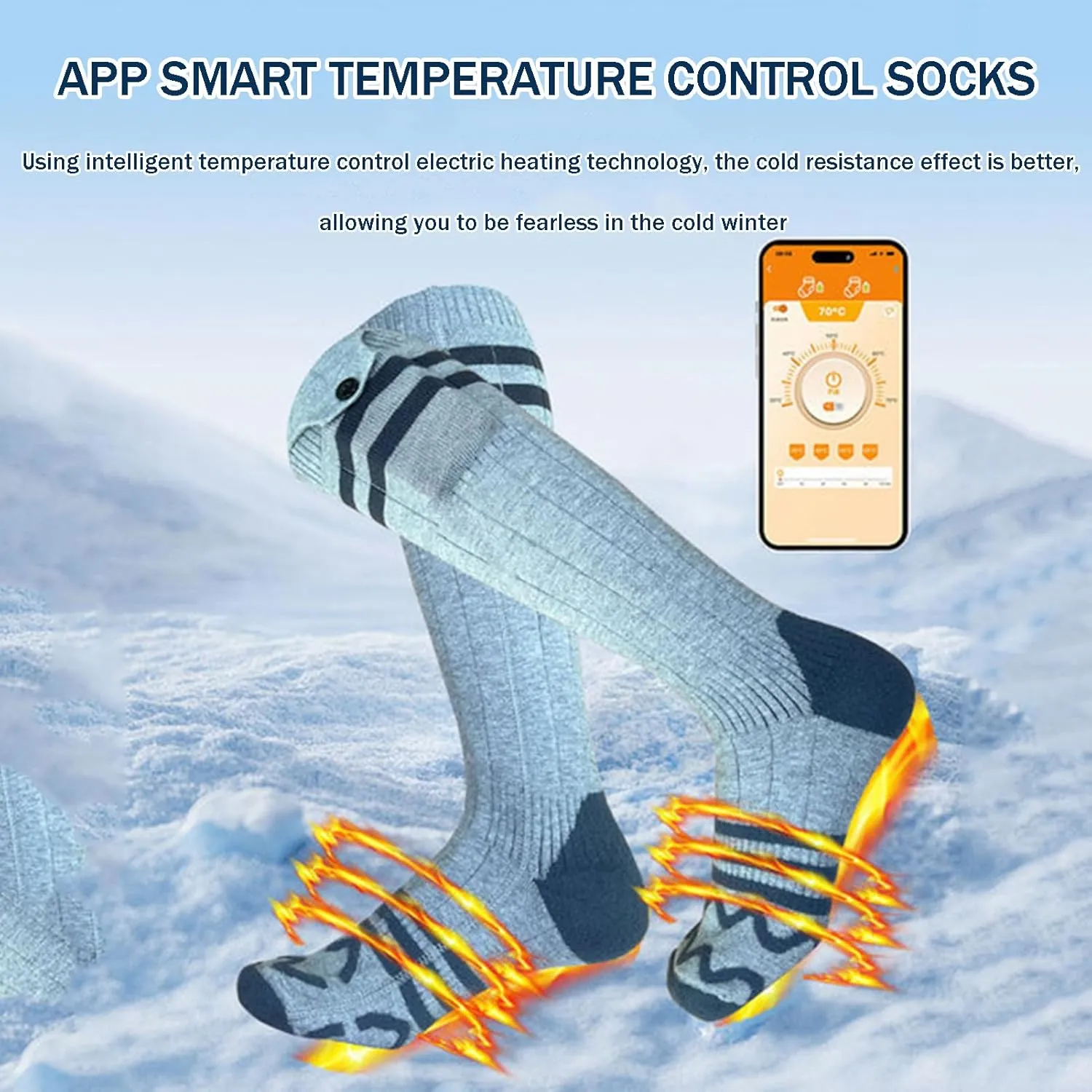 Heated Socks with 4 Heat Settings,Electric Heated Socks for Men Women,Rechargeable Battery Heating Socks,Winter Warm Thermal Socks,Washable Unisex Foot Warmers for Hunting Camping Skiing Hiking