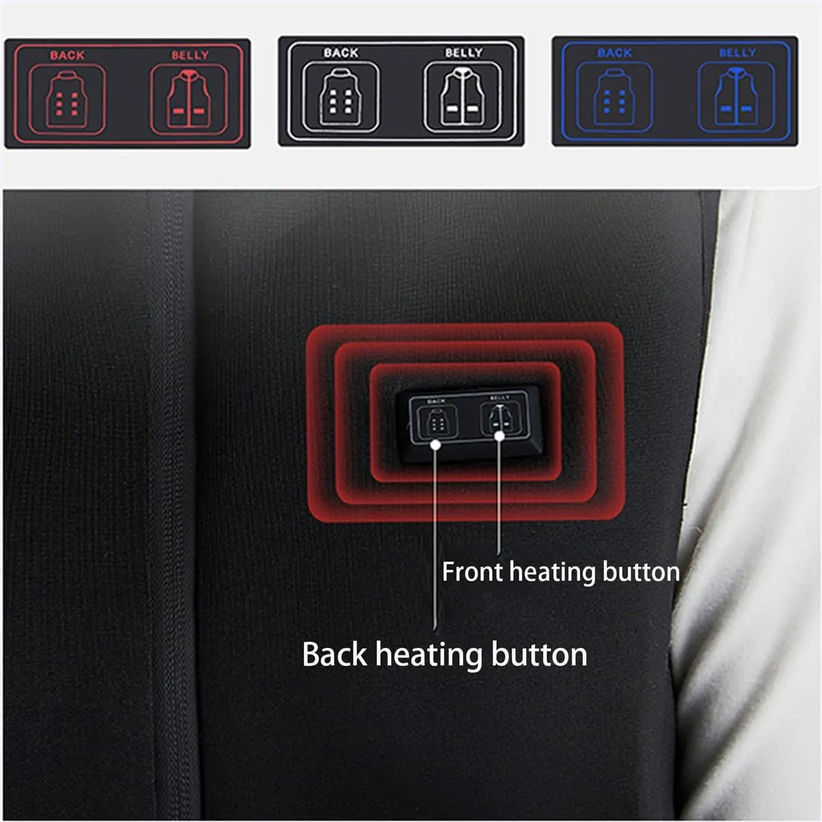 Heated Vest 9 Zones Dual Control Carbon Fiber USB Charging Smart Heating Thermal Vest for Hunting, Skiing