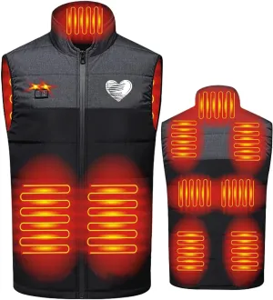Heated Vest for Men Two Control Nine Zones Intelligent Heating Vests USB Electric Thermal Stand Collar Sleeveless Gilet