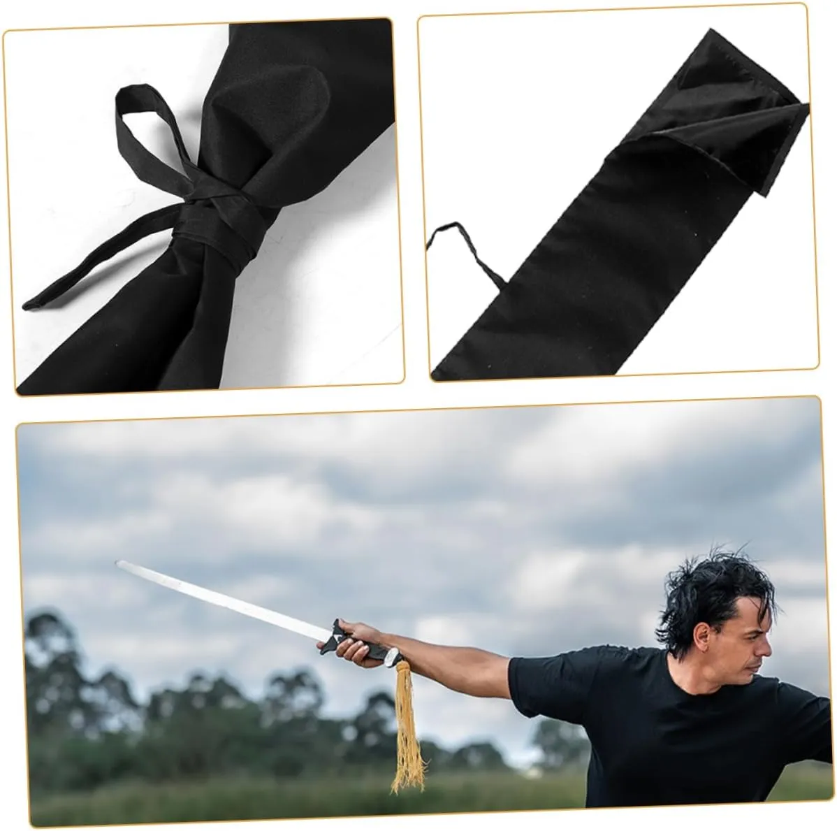 Hemoton Japanese Sword Carrying Case Thick Protective Bag for Chinese and Japanese Swords Compact Design for for