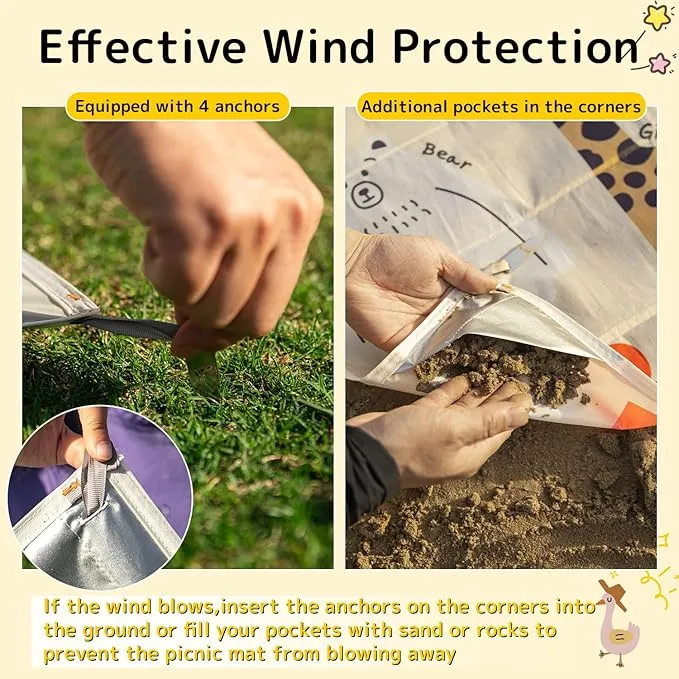 HIKEMAN Pocket Picnic Blanket Beach Blanket - Mini Waterproof Camping Blanket,Lightweight Outdoor Blanket with Hand Strap for Picnics Beach Hiking Camping Travel (Brown, L)