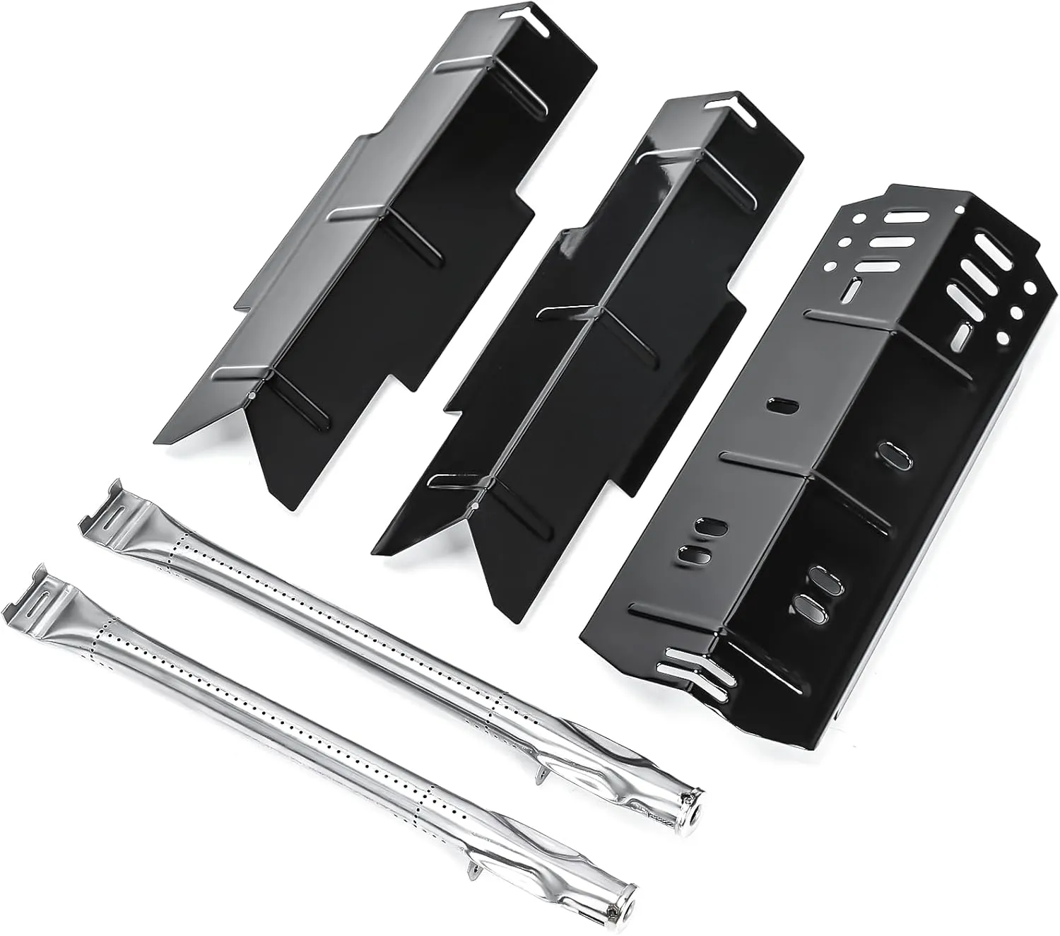Hisencn Grill Parts for Dyna-glo DGH353CRP, DGF350CSP, DGH373CRP-D, DGF371CRP-D Grills, Stainless Steel Grill Burner Tubes & Porcelain Steel Heat Plates, Grill Replacement Parts Kit for Dyna Glo Grill