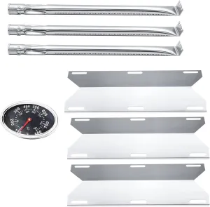 Hisencn Replacement for Charmglow 720-0230, 720-0036-HD-05 Gas Grill, Nexgrill 720-0016, 720-0036, Stainless Steel Grill Burner Tube, Heat Plates, Tent Shield for Charmglow Grill Replacement Parts