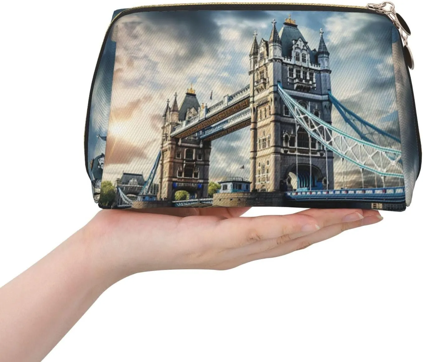 Historic Old Tower Bridge London Travel-Ready Toiletry Bag, Compact Makeup Organizer For Women