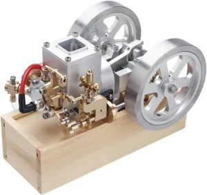 Hit and Miss Engine Model Kit, Flywheel Horizontal Water-Cooling Simulation Model, DIY Physics Experiment Educational Model for Tech Enthusiast (Update Version)