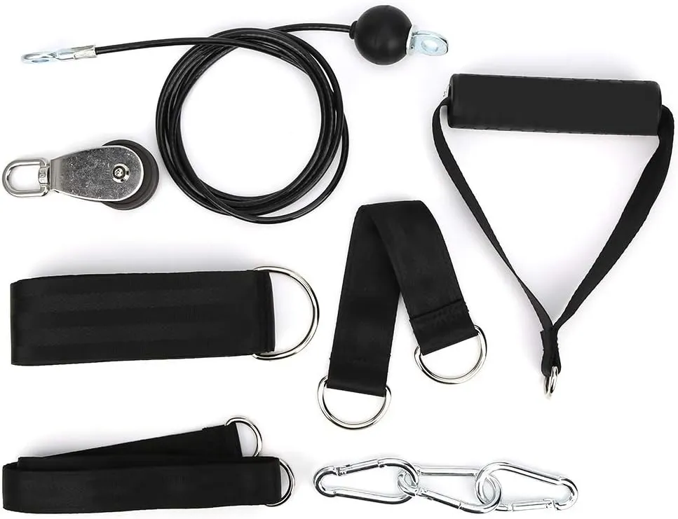 Home Gym Fitness Kit DIY Pulley Rope System for Targeted Arm & Triceps Strength Training, High Efficiency Cable Wheel Accessory for Fitness Enthusiasts & Athletes