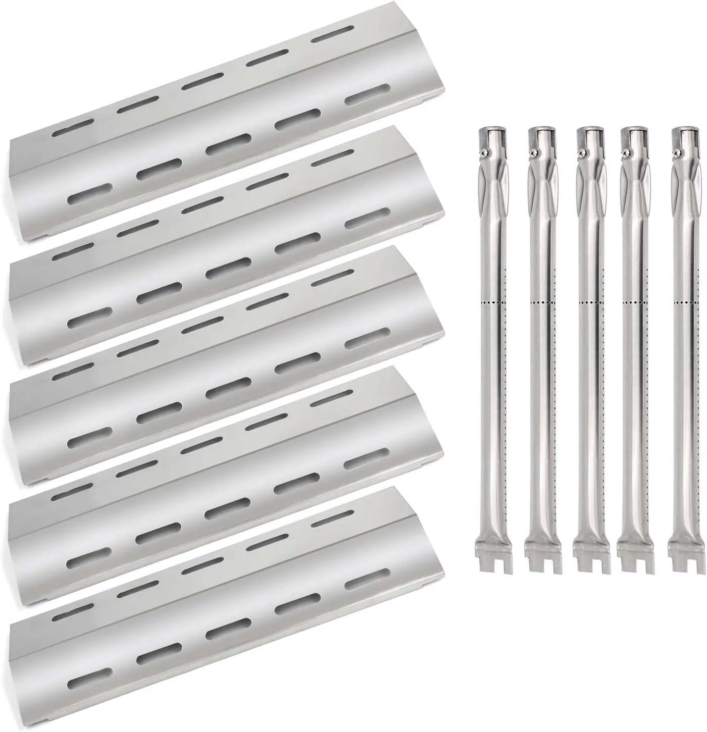 Hongso 17" Burner Tubes, 16 7/8" Heat Plates Replacement for Ducane 5 Burner 30400042, 30400043, 30557401, 30558501, 30557801, 30557501 Gas Grill Models