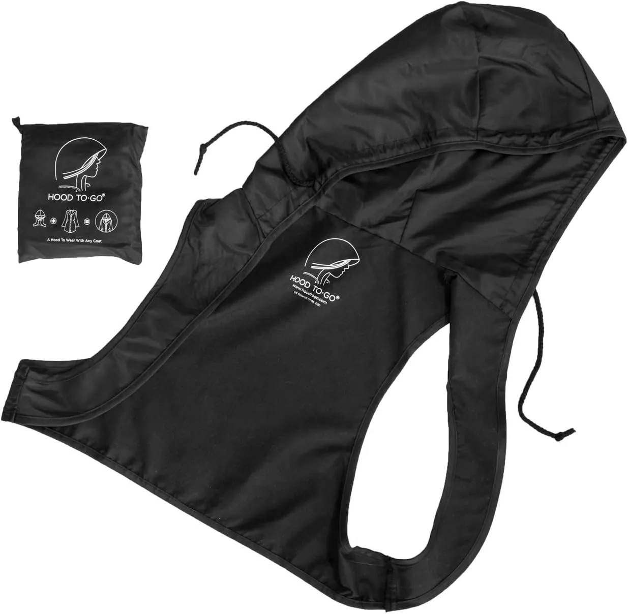 Hood To Go- Rain Hood, Rain Hat, Packable, Portable, Travel Accessory. Add to any coat or jacket.
