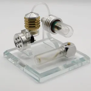 Hot Air Stirling Engine Model Kit, Single Cylinder Hot Air Engine Kit That Runs, Stirling Engine Kit Metal Engine Model, Science Education Kit Toy Gift for Adults -RTR