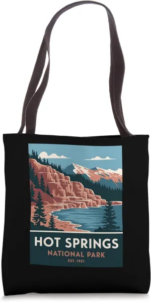 Hot Springs National Park Vintage Camping Hiking Men Women Tote Bag
