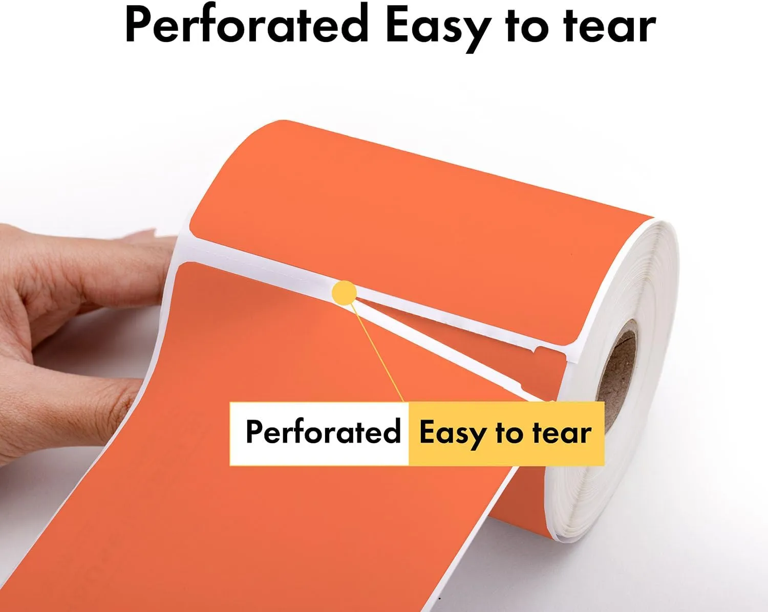 HOUSELABELS 2.25" x 1.25" Orange Address Labels on 1" Core Compatible with Zebra and Rollo Printers, 4 Rolls / 1,000 Labels per Roll