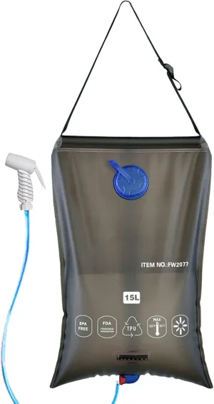 HXBER Water Bag Collapsible Water Container 15L Portable Camping Shower Bag Water Bag for Outdoor