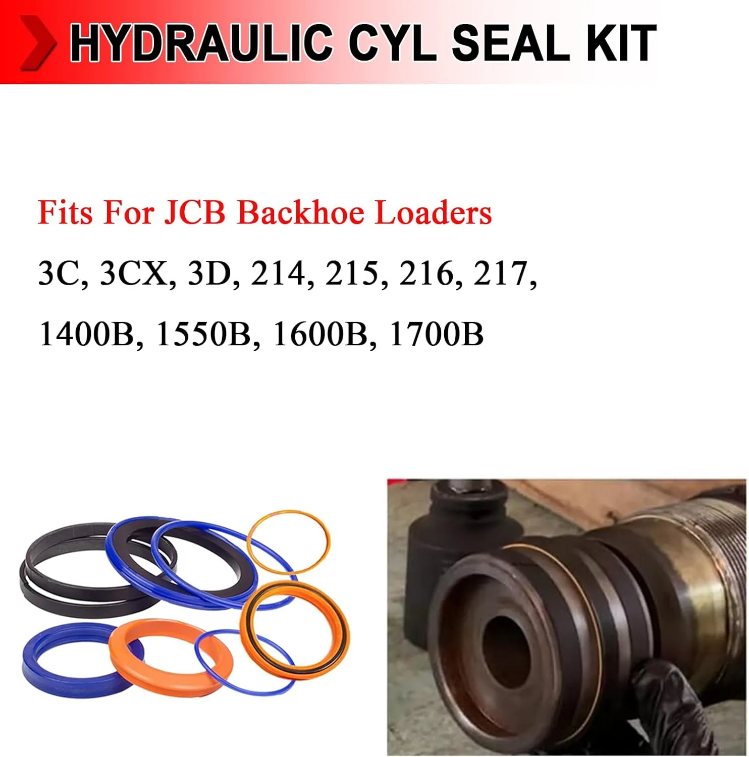 Hydraulic Cylinder Seal Kit Replacement For Jcb Backhoe 40Mm Rod X 70Mm Cyl, Part No. 991/20021, Set of 2