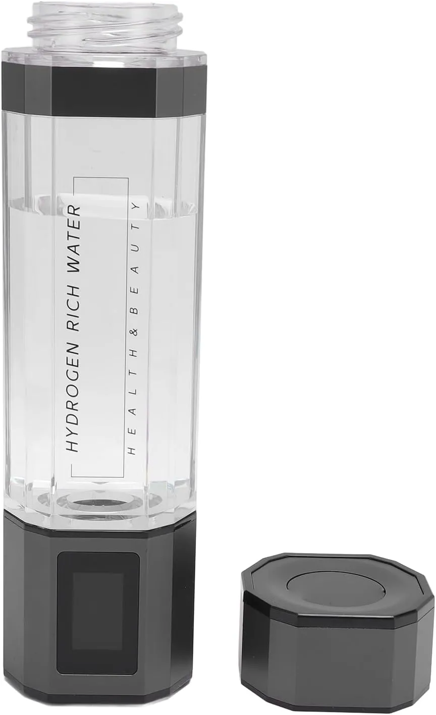 Hydrogen Water Bottle, 5000ppb Leakproof Sealing Hydrogen Rich Water Generator Automatic Backwash for Fitness (Black)