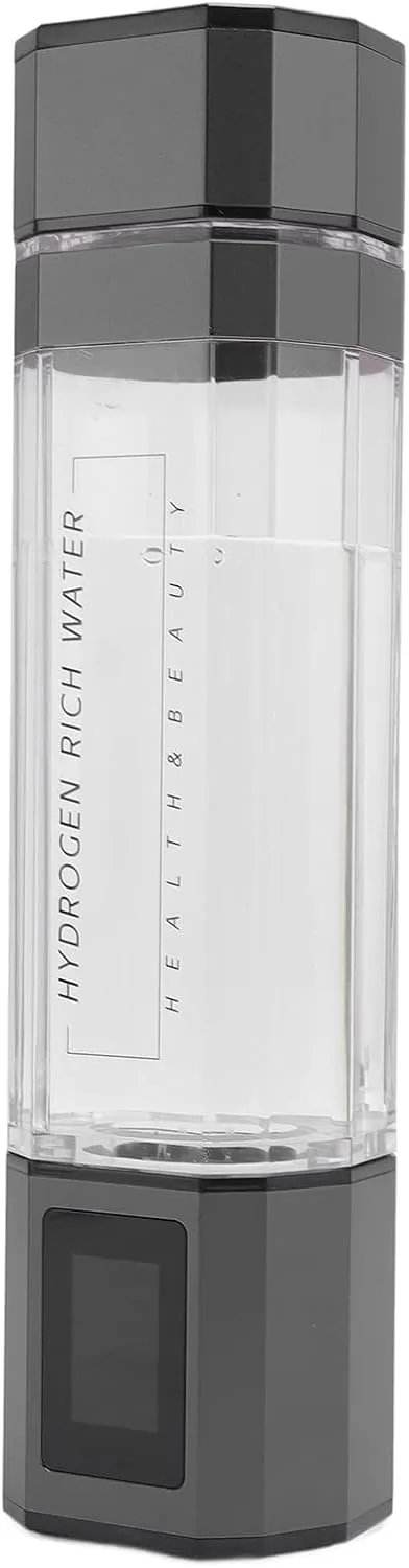 Hydrogen Water Bottle, 5000ppb Leakproof Sealing Hydrogen Rich Water Generator Automatic Backwash for Fitness (Black)