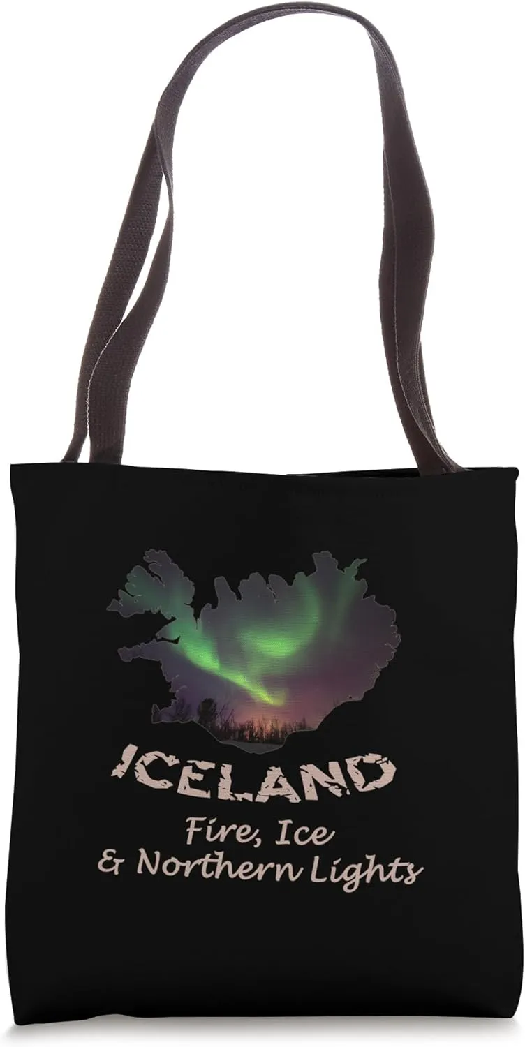 Iceland - Fire Ice & Northern Lights Aurora Tote Bag