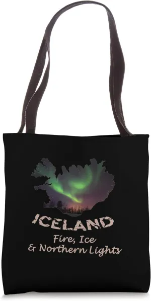 Iceland - Fire Ice & Northern Lights Aurora Tote Bag