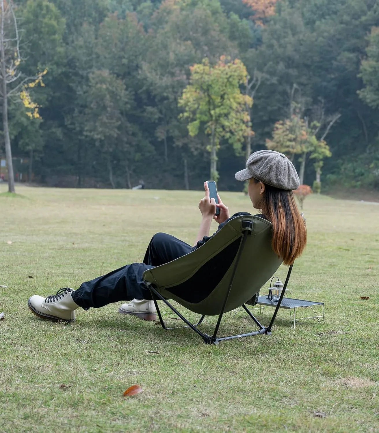 iClimb Low Ultralight Compact Camping Folding Chair with Side Pocket and Carry Bag