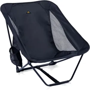iClimb Low Ultralight Compact Camping Folding Chair with Side Pocket and Carry Bag