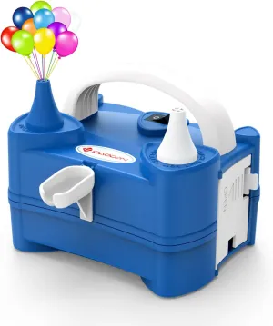 IDAODAN Electric Air Balloon Pump Portable Dual Nozzle 110V 600W Electric Balloon Blower Pump/Electric Balloon Inflator for Kids Party Decoration