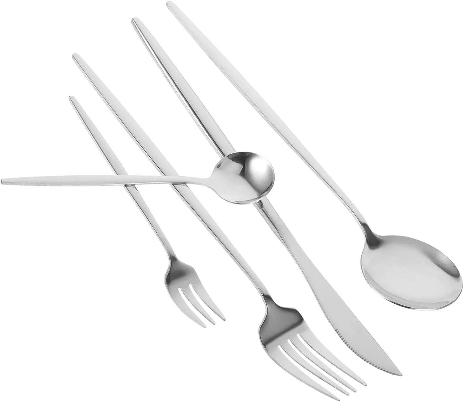 IMIKEYA Stainless Steel Fork Spoon Set Silverware for Home Restaurant Western Tableware 30 Piece Dinnerware Set