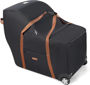 Infant Car Seat Travel Bag with Wheels, Padded for Doona, Chicco, Nuna, Graco, UPPAbaby, Zipper Pocket for Air Travel, Gate Check Car Seat Cover, Baby Travel Essentials