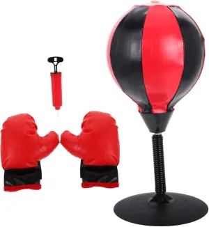 Inflatable Punching Bag with Gloves Height Kickboxing Training Column for Boys for Karate Taekwondo Practice Relief Versatile Fitness Tool
