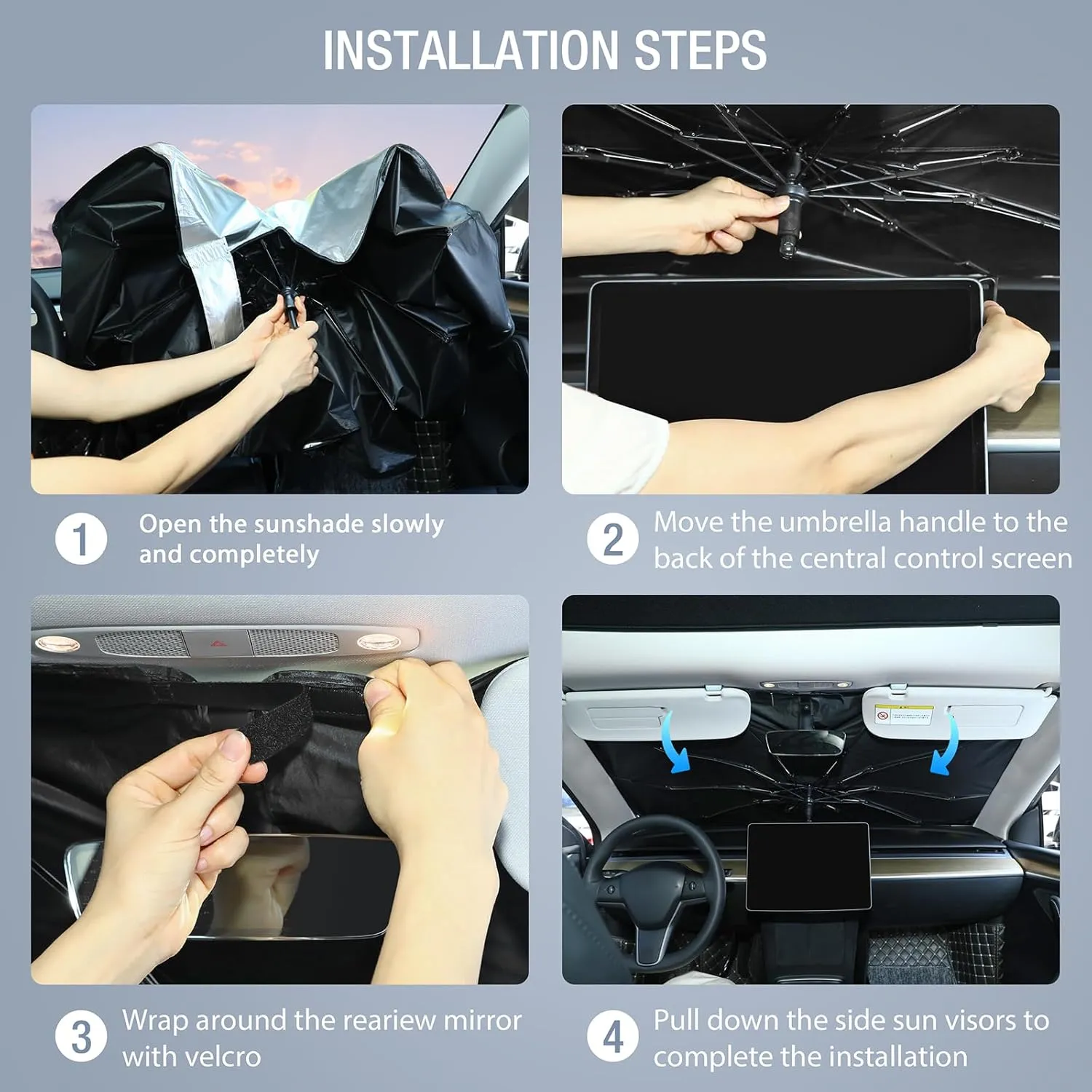 INSAUTO Windshield Sun Shade Umbrella for Subaru Forester 2019-2025, Foldable Front Windshield Sunshade with Storage Bag, Block Out UV Rays & Heat, Keep Car Cool
