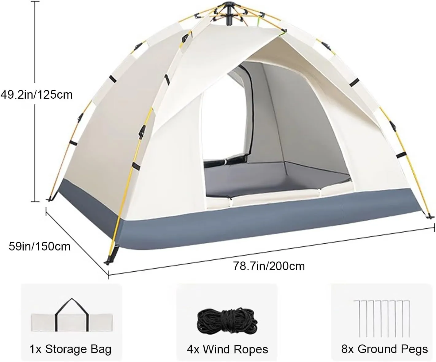 Instant Tents for Camping for 2-3 People,Camping Tent, 4 Season Weatherproof Tent, Lightweight and Portable, Easy Setup