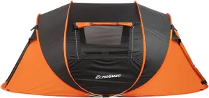 Instant Up Camping Boat Tent for 5-8 People, Quick Setup, Spacious Design, Black and Orange