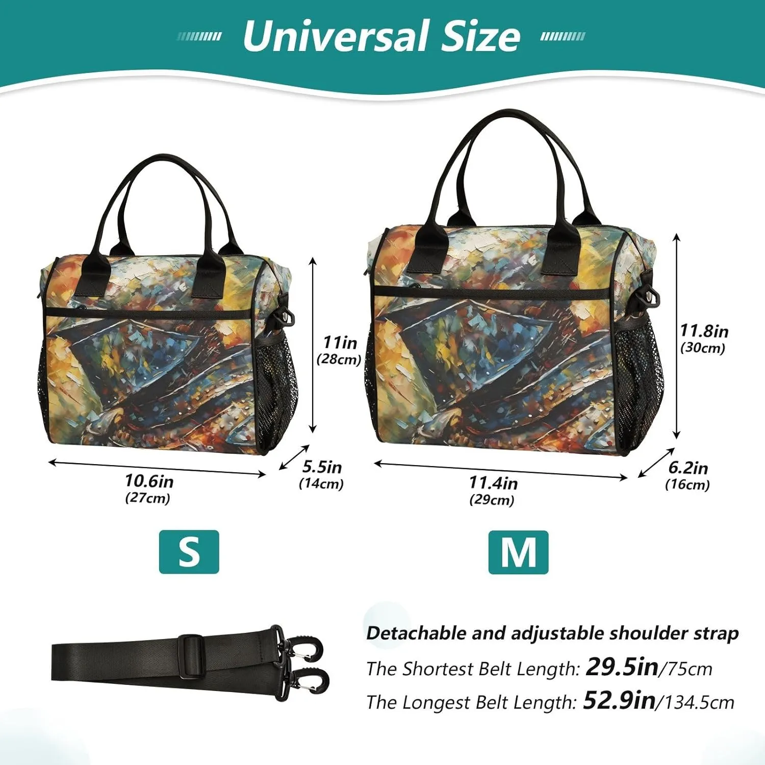 Insulated Lunch Bag Portrait Knight Painting Print for Women Men Spacious Interior Leakproof Thermal Lunch Box Cooler Bag for Office, Outdoor, Travel Small