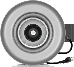 iPower 8 Inch 750 CFM Inline Duct Ventilation HVAC Exhaust Blower for Grow Tent, Grounded Power Cord, 8" Fan