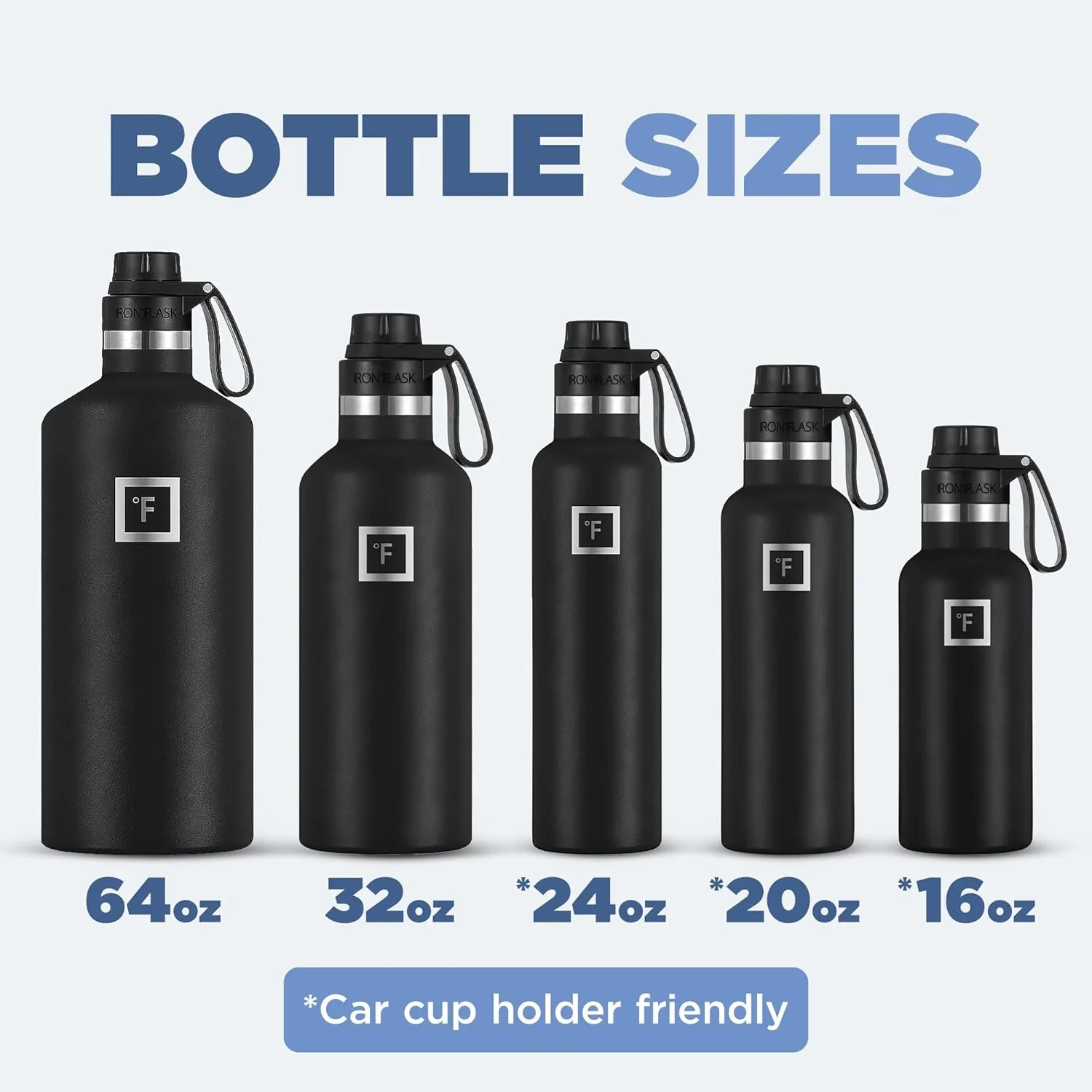 IRON °FLASK Camping & Hiking Hydration Canteens - 3 Lids (Narrow Spout Lid) Leak Proof Vacuum Insulated Stainless Steel - Hot & Cold Double Walled Sports Water Bottle - Cashmere Cream, 24 Oz
