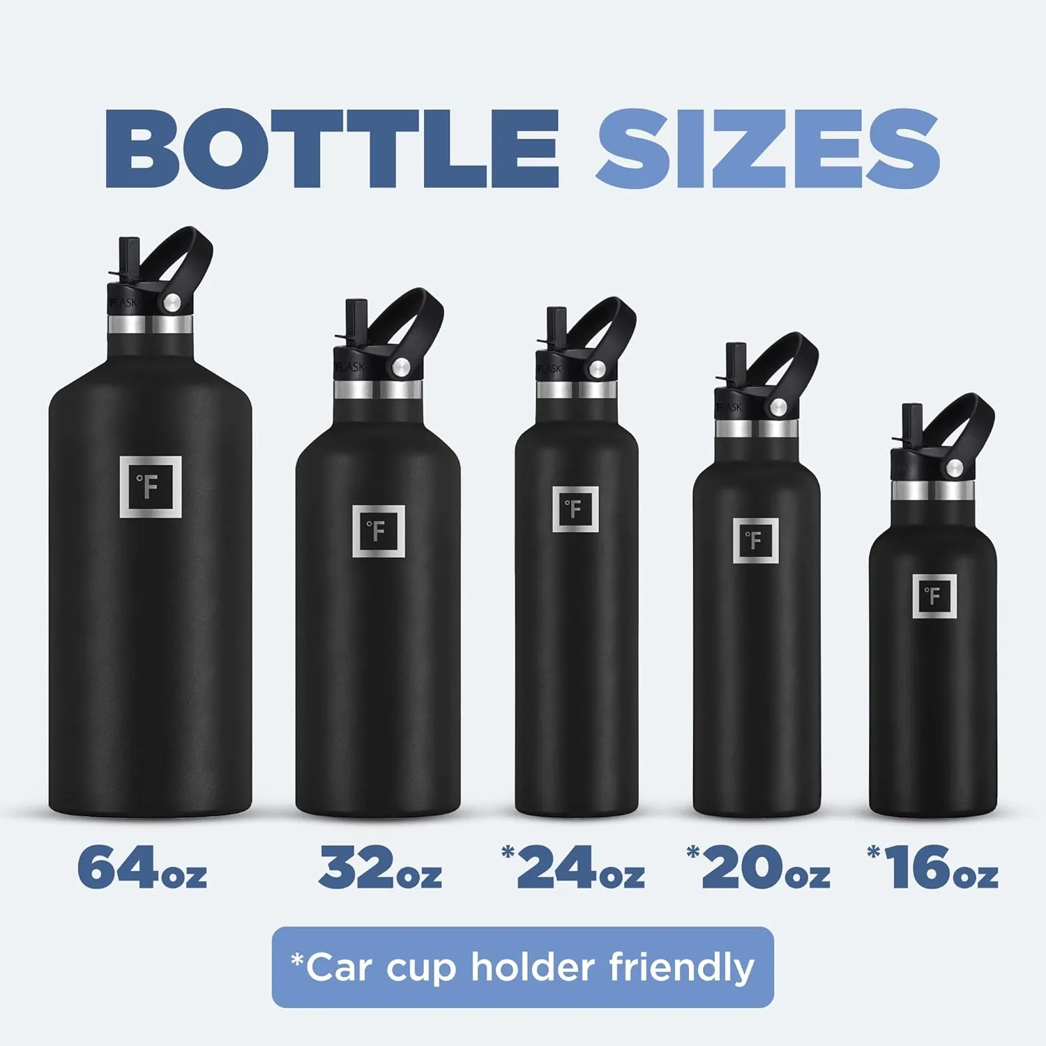 IRON °FLASK Camping & Hiking Hydration Canteens - 3 Lids (Narrow Straw Lid) Leak Proof Vacuum Insulated Stainless Steel - Hot & Cold Double Walled Sports Water Bottle - Dark Rainbow, 24Oz