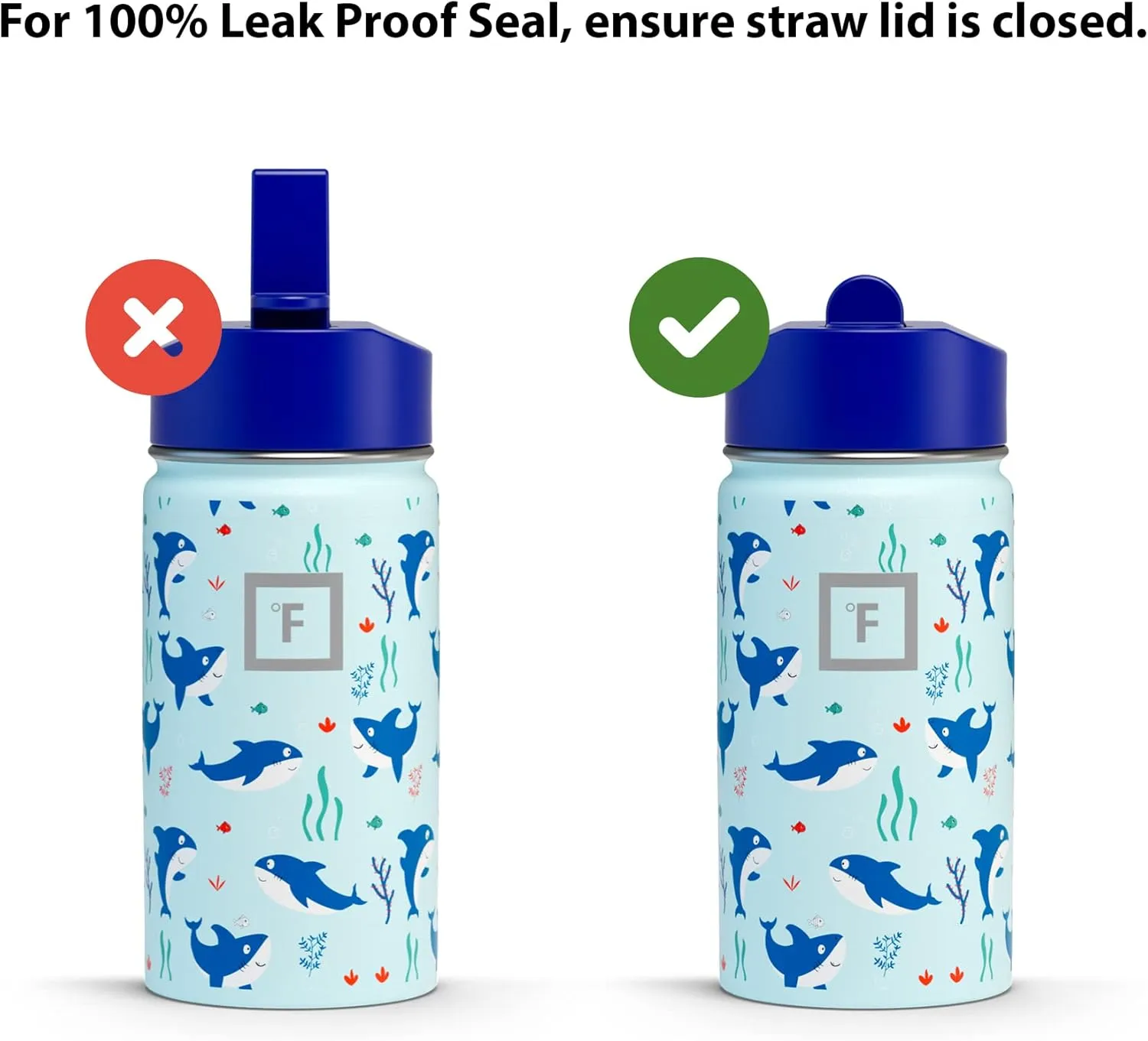 IRON °FLASK Kids Water Bottle - Straw Lid, 20 Name Stickers, Vacuum Insulated Stainless Steel, Double Walled Tumbler Travel Cup, Thermos Mug - Monsters Crew, 10 Oz