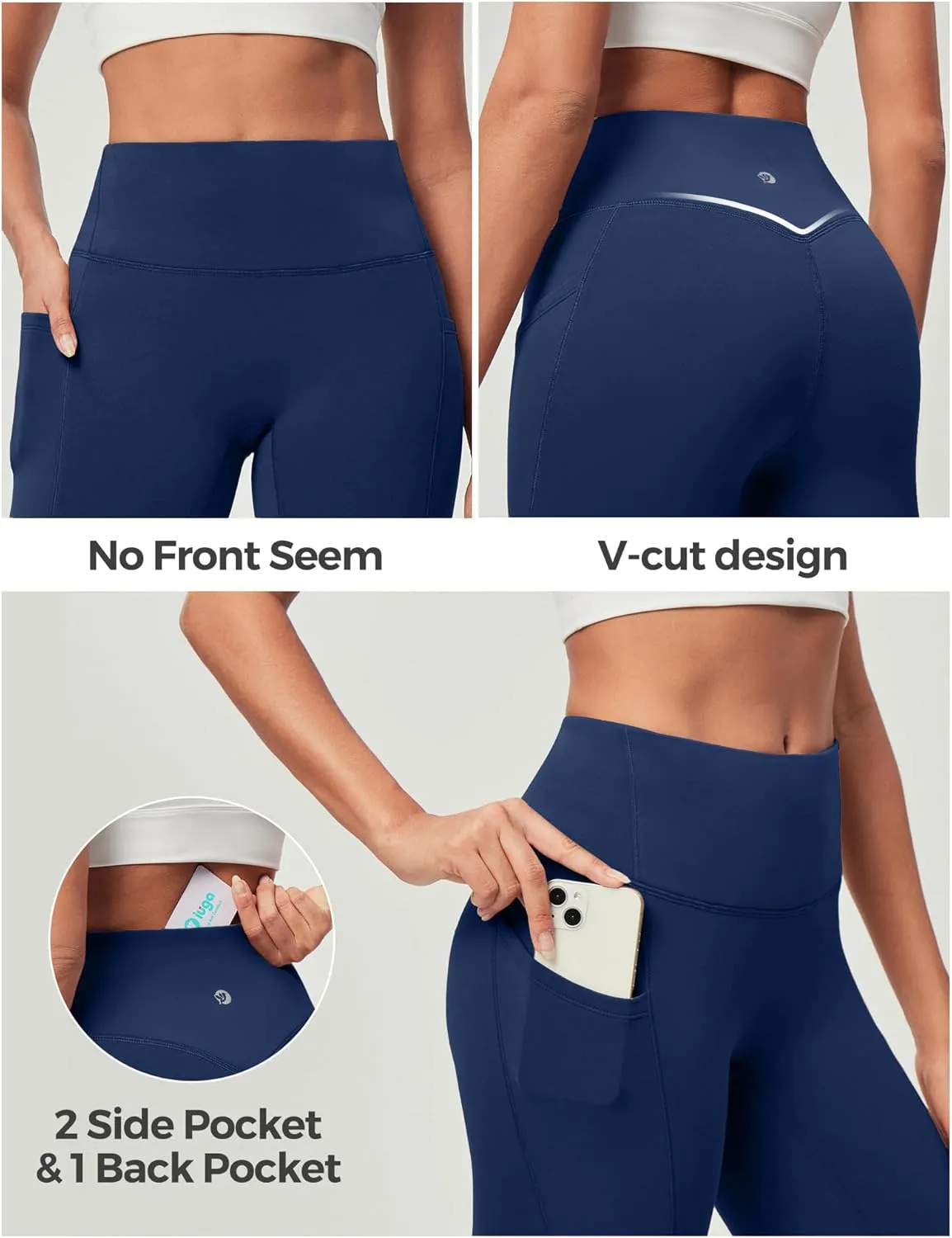 IUGA Women's Fleece Lined Leggings with Pockets Winter Warm Thermal Leggings for Women High Waisted Yoga Pants