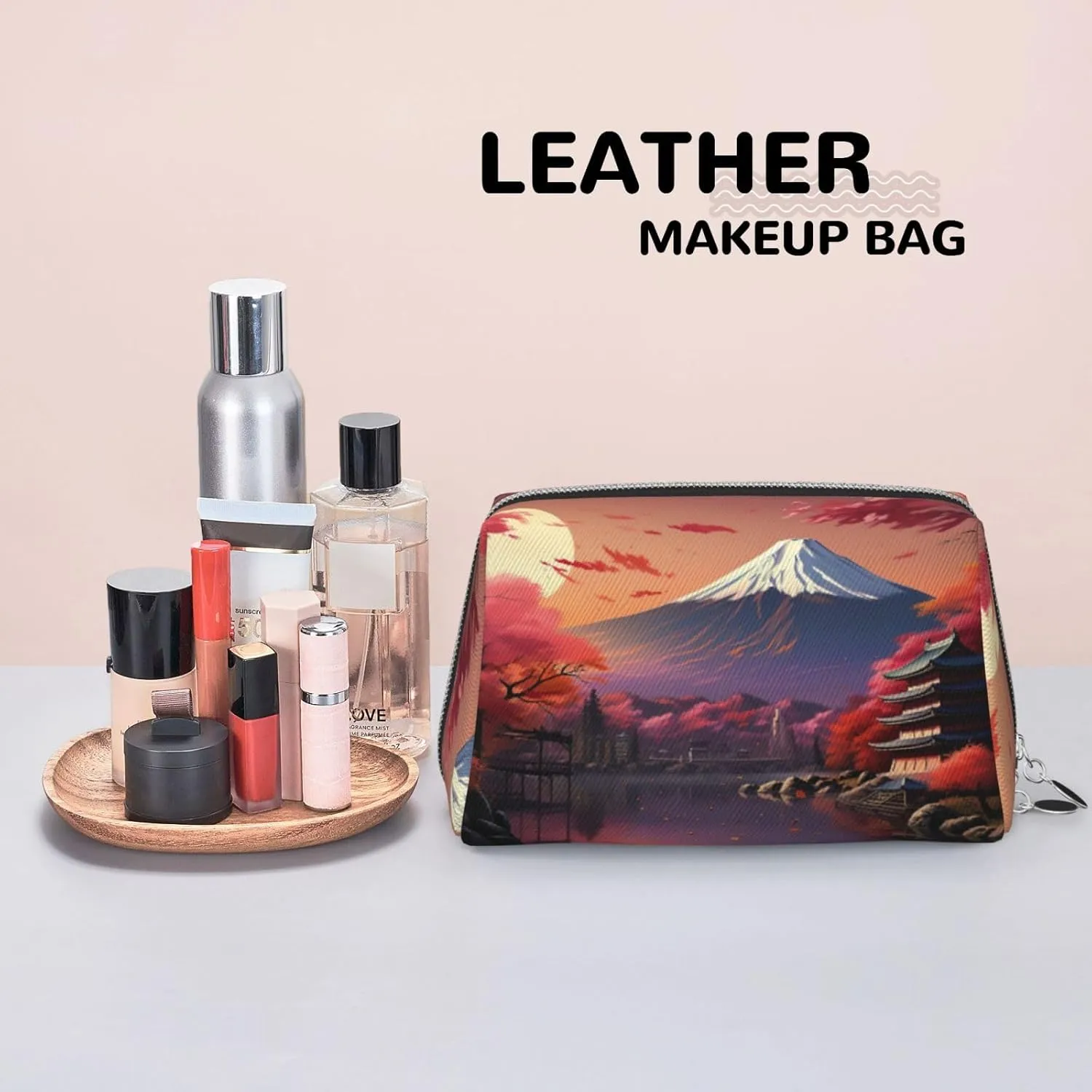 Japan Mount Fuji Landscape Travel-Ready Toiletry Bag, Compact Makeup Organizer For Women