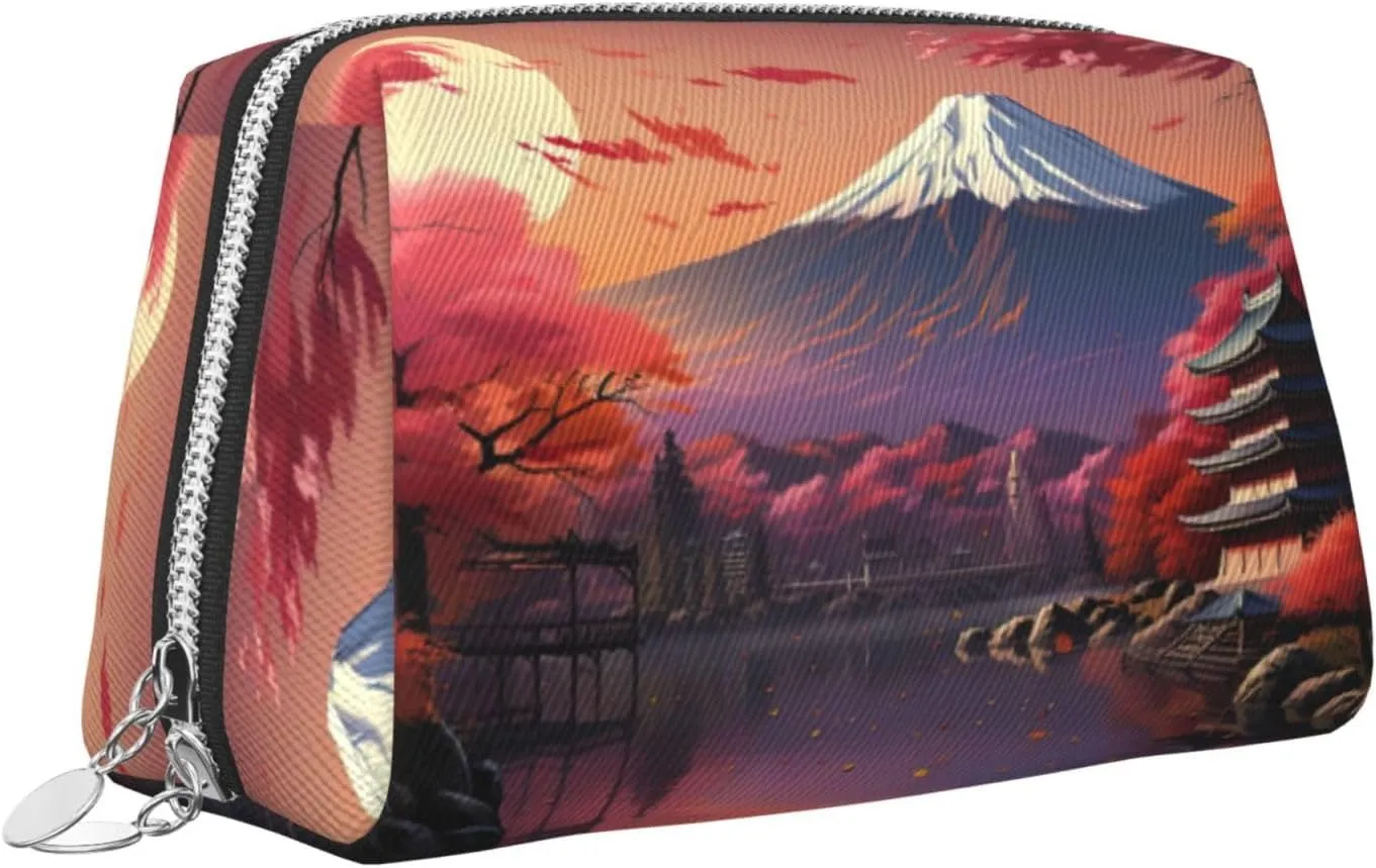 Japan Mount Fuji Landscape Travel-Ready Toiletry Bag, Compact Makeup Organizer For Women