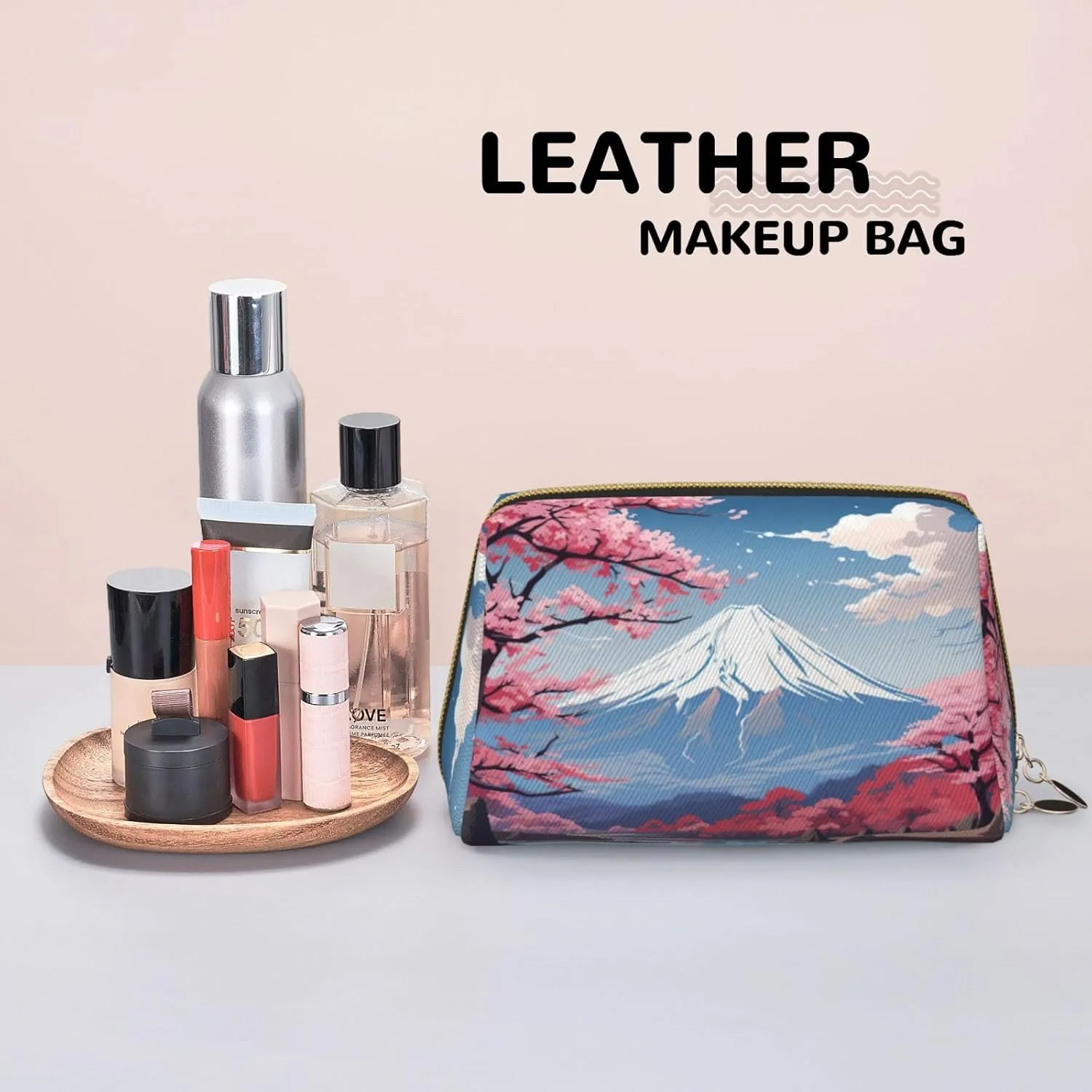 Japan Mount Fuji Landscape Travel-Ready Toiletry Bag, Compact Makeup Organizer For Women