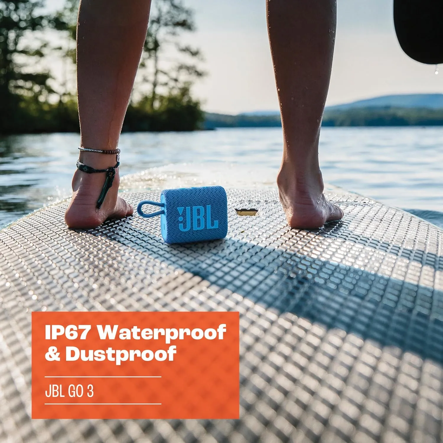 JBL Go 3 Eco - Portable Mini Bluetooth Speaker, big audio and punchy bass, IP67 waterproof and dustproof, 5 hours of playtime, Made in part with recycled materials (Eco White)