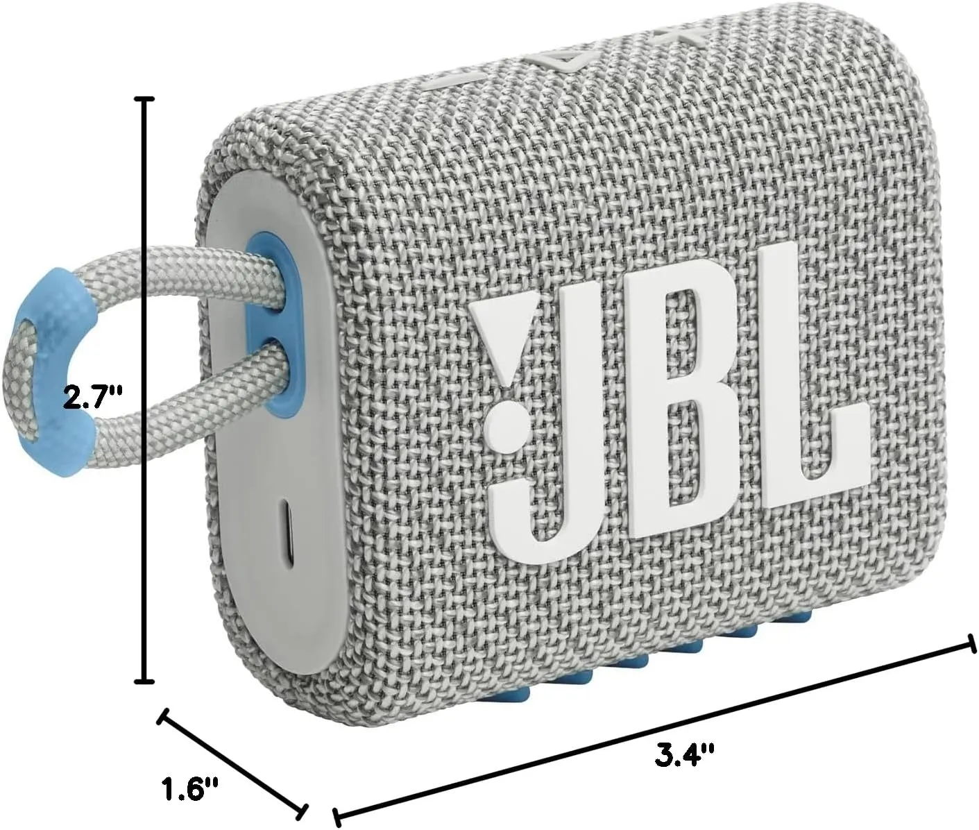 JBL Go 3 Eco - Portable Mini Bluetooth Speaker, big audio and punchy bass, IP67 waterproof and dustproof, 5 hours of playtime, Made in part with recycled materials (Eco White)