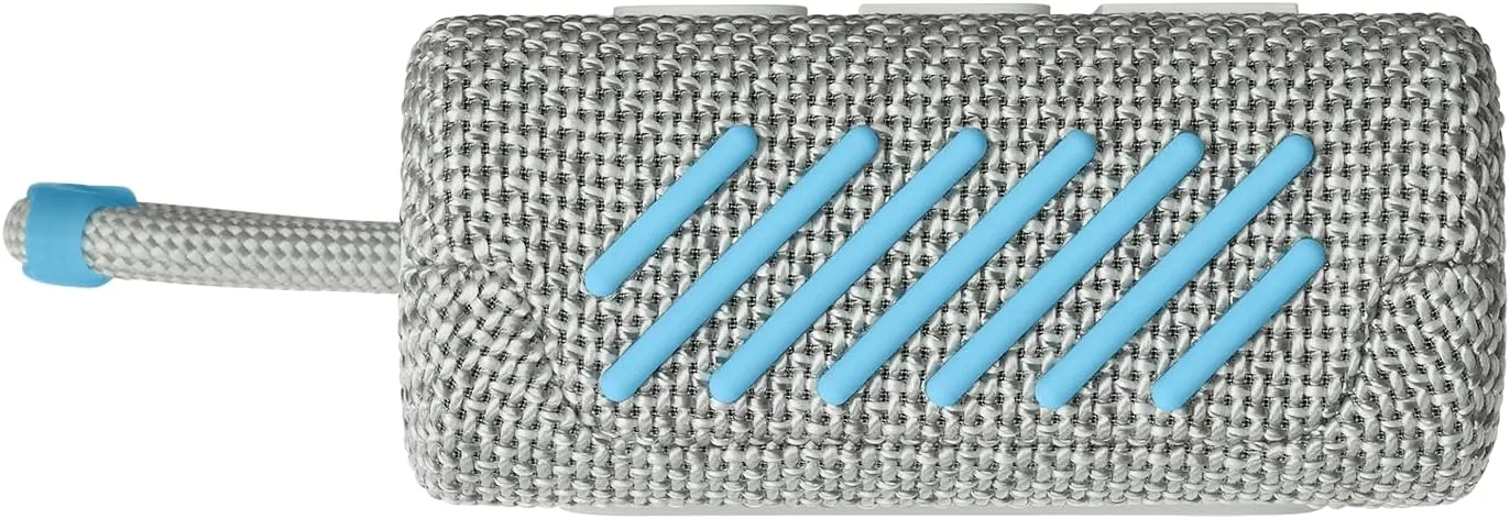 JBL Go 3 Eco - Portable Mini Bluetooth Speaker, big audio and punchy bass, IP67 waterproof and dustproof, 5 hours of playtime, Made in part with recycled materials (Eco White)