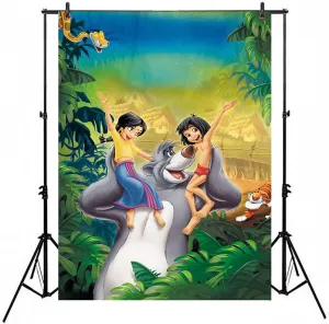 Jungle Book Themed Birthday Backdrop 7x5ft Vinyl Kids Adventure Banner for Party Supplies, Baby Shower, Wedding Decoration, Graduation, Photography Studio