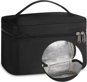 Kacctyen Insulated Makeup Bag for Car Women Cosmetics Bag Zippered Heat-resistant Travel Makeup Case Organizer Waterproof Skincare Case with Handle from Melting, Freezing & Spoiling(Large Capacity)