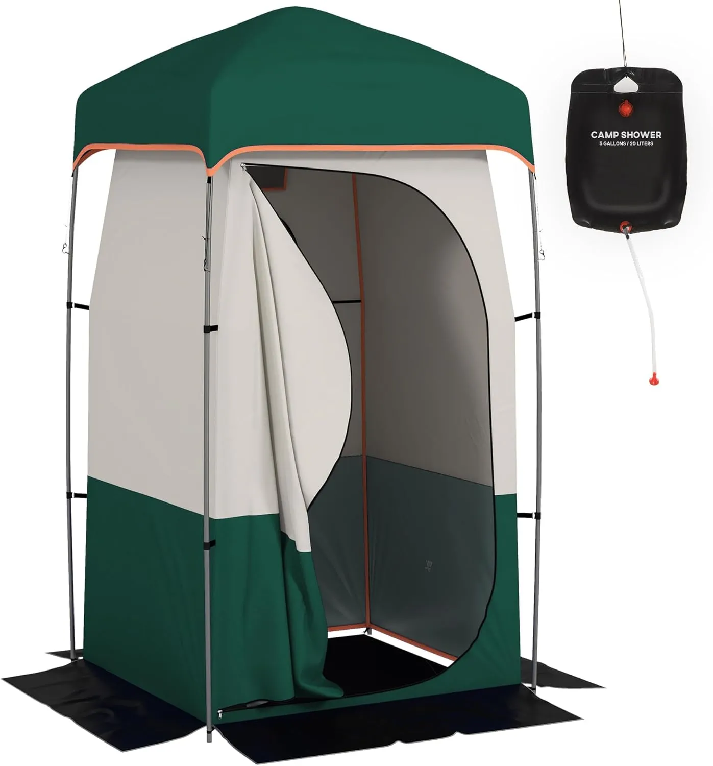 Kaimei Portable Shower Tent with Solar Bag - Camping Privacy Shelter Dressing Changing Room for Outdoors, Instant Pop-Up Design, UPF25  Sun Protection