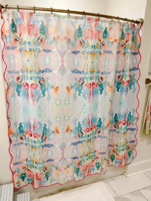 “Kaleidoscope” Scalloped Shower Curtain