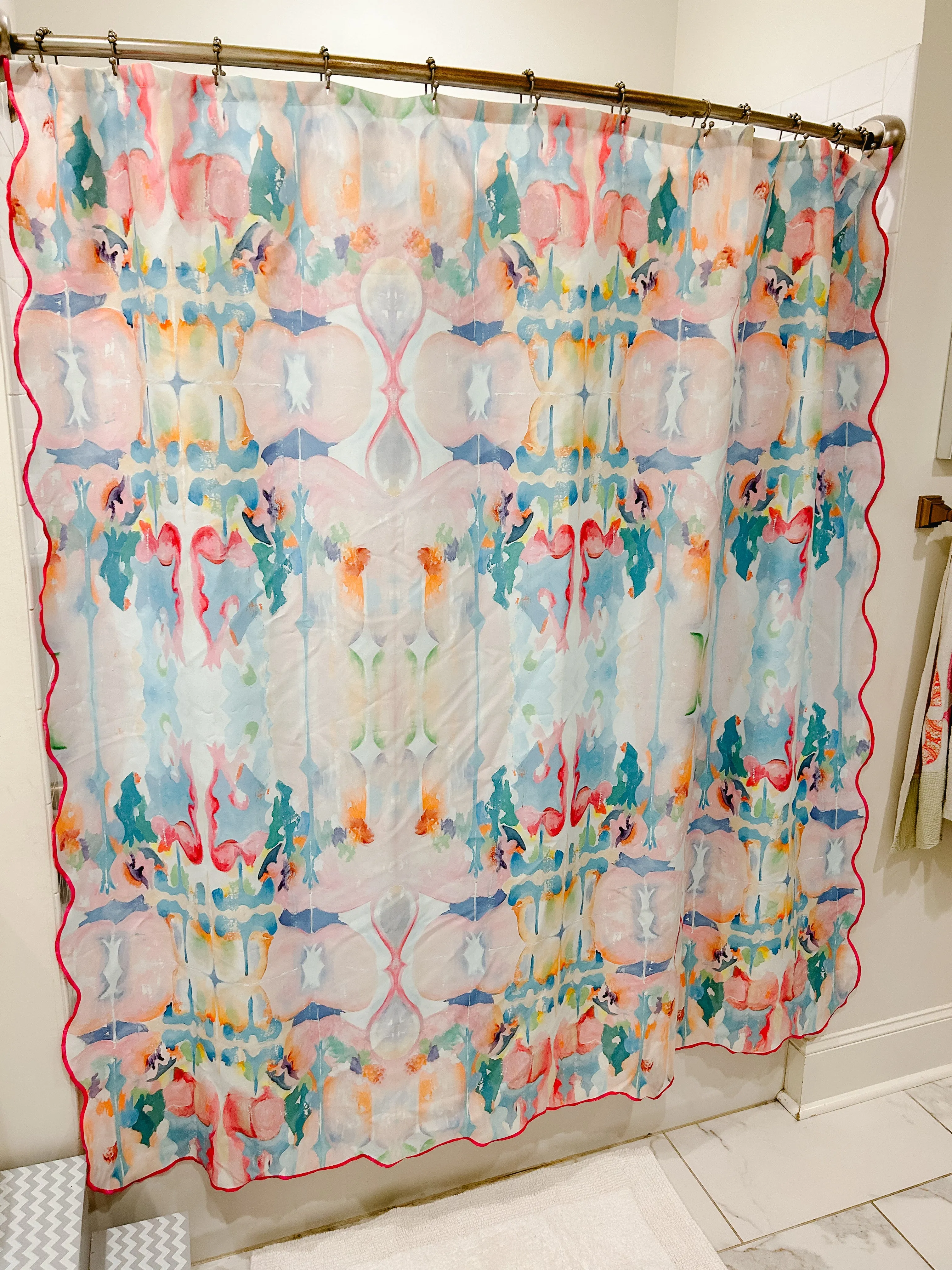 “Kaleidoscope” Scalloped Shower Curtain