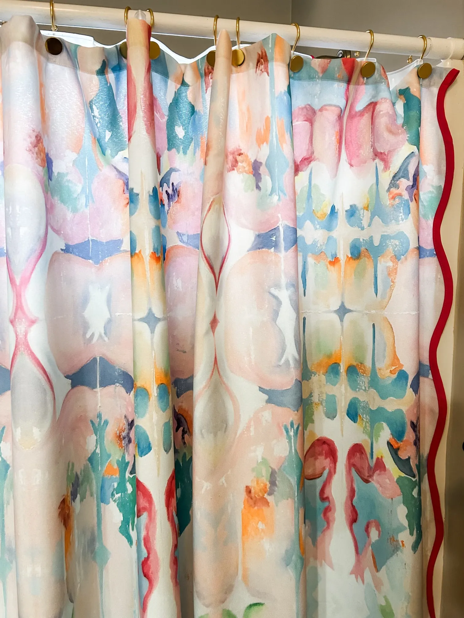 “Kaleidoscope” Scalloped Shower Curtain
